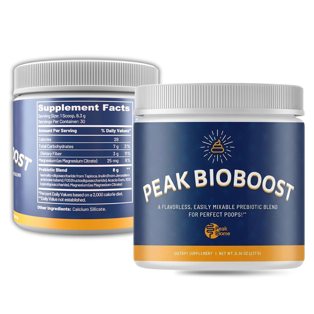 Vârf BioBoost - Prebiotic Fibra Supliment - Digestive Digestive Suplimente - Ușor de dizolvat Pulbere prebiotică - Nu Gluten, soia sau lactate - 1 lună de aprovizionare - 30 Serviri