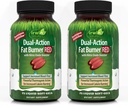 Irwin Naturals Dual-Action Fat Burner RED - 75 lichid Soft-Gels, Pachet de 2 - Termogenic puternic cu oxid de azot Booster - 50 Serviri totale