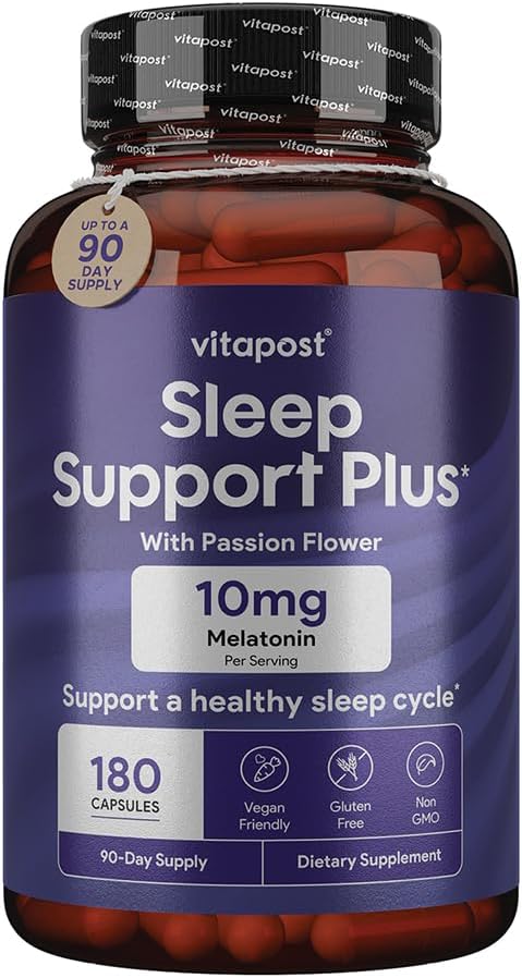 Sleep Support Plus Melatonina & Botanica pentru a sprijini un ciclu de somn sănătos, cu sentimente de calm și relaxare pentru o noapte mare de somn. 180 Capsule