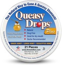 3 Lollies Queasy Drops Plus - Lozenges with Pectin & Honey to Soothe a Dry Mouth - Allevate Greaţă şi Motion Sickness - Natural - 21 t