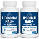 Liposomal NAD+ 500 mg + Trans-Resveratrol 300 mg,Superior Absorbtion,True NAD Supplement Efficient Than NMN,Nicotinamidă Ribosid for Cellular Energy Metabolism & DNA Reparation,Healthy Aging,120 Softgels