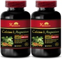 Supliment de calciu și magneziu pentru femei - Complex de magneziu de calciu cu vitamina D și Bor - Muscle Recovery Powder Post Workout, Calciu Magneziu, Bor organic - 2 flacoane 120 capsule