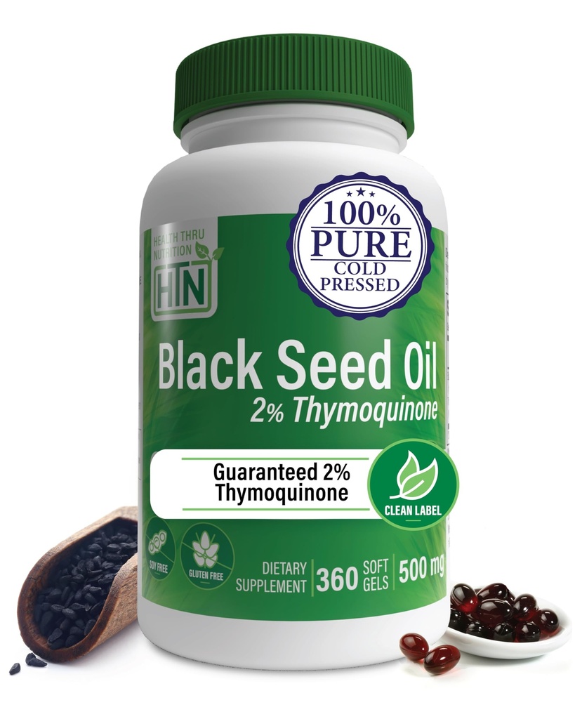 Sănătate Thru Nutriție Black Seed Ulei de semințe 500mg 360 Softgels 