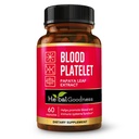 Bunătatea plantei Papaya Leaf Trombocite capsule - 60/600 mg 20x Putere - Trombocite sanguine, bone Marrow, Immune Support - Blood Cleanse Formula - Herbal Remedy - Made in USA
