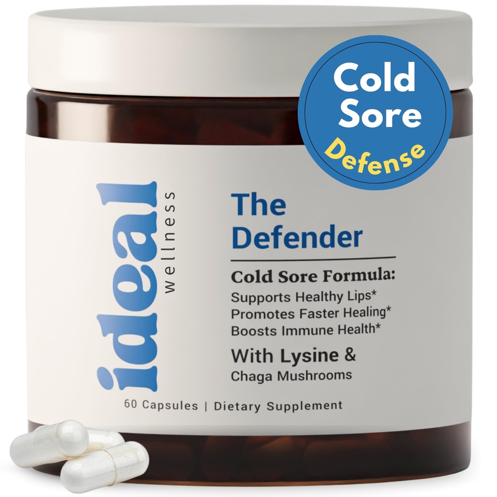 L-Lysine Cold Sore Tratamentul pentru buze cu suport imunitar - L Lysine 1000mg Capsule, Chaga, Bee Propolis, Vitamina C, zinc și extract de rădăcină de lemn - non-GMO, vegetarian, 60 capsule pentru bărbați și femei