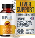 Ficat Curățare Detoxifiere - Suplimentul hepatic vegetal cu Turmeric; L-Cysteine Detoxifiere Suport Sanatate Ficat; Digestie Sanatos - Suport hepatic Detox Curate Suplimente - 60 Ct (1)