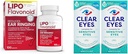 Lipo-Flavonoid Tinitus Relief Ureche Health Vitamine 100 Caplete şi ochi clar picături oculare sensibile 0. 5 Oz 2 Pack Bundle