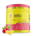 Keto Vitals Electrolits Pulbere - Zahar gratuit Keto Electroliti Pulbere cu Potasiu, Magneziu, Sodiu, & Calciu - Nu Zahăr Electrolit Drink Mix & Hydration Pulbere, 60 Serviri, Zmeură Lemonade