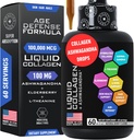 Colagen lichid pentru femei și bărbați cu calmant Ashwagandha - 100.000mcg bovine Colagen băutură, 100mg Ashwagandha lichid pentru piele radiant, păr, unghii, și suport imunitar - 2oz Aroma Berry picături