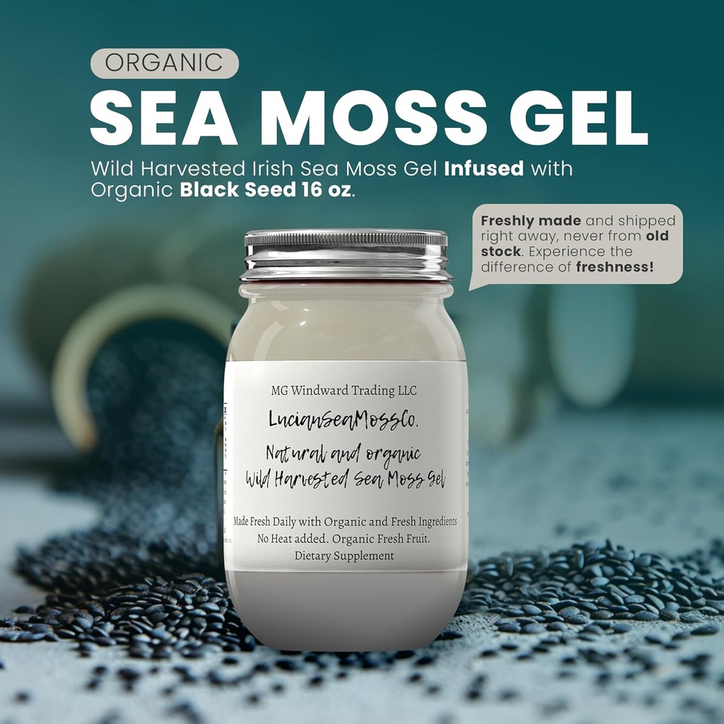 Ashwagandha Mango Sea Moss Gel Organic Fresh Fruit Infuzat Wild Harvested Irish Sea Moss Gel 