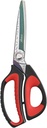 LIVEO 10" Foarfece multifuncţionale grele de utilizare, Premium Titanium de acoperire Forjat din oţel inoxidabil instrument industrial Shop Shears pentru gospodărie, Pruning, Gradinarit, Fabric, Red / Negru
