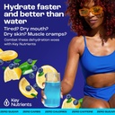 KEY NUTRIENTS Multivitamine Electroliti Pachete cu pulbere - Delicious Blueberry Lemonade 40 Pachete de hidratare - Praf de hidratare de calatorie - Fara zahar, fara calorii, Gluten Free - Made in USA