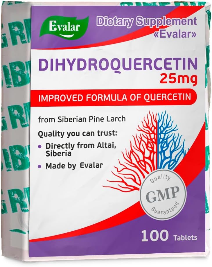 Evalar Dihydro Quercetin Siberian Pine Larch Bioflavonoid 100 Tabs