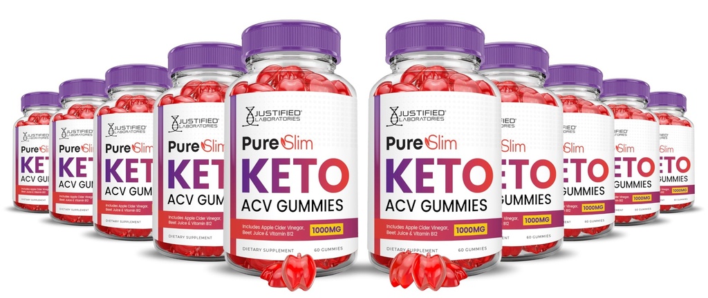 (10 ambalaj) Pure Slim Keto ACV Gummies Advanced Formula 1000MG PureSlim Keto Gummies Apple Cidru Oţet Formulat cu Pudră de sfeclă de rodie B12 Vegan Non OMG 600 Gummys