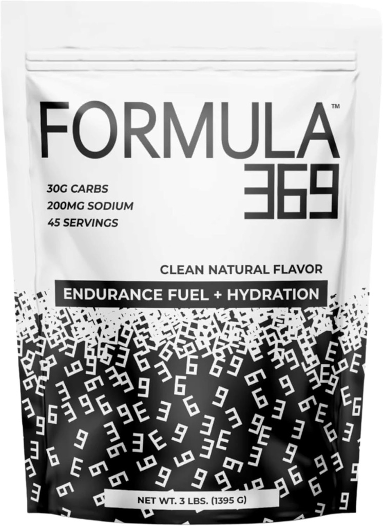 Formula 369 Endurance & Energy Drink Mix – 30g Carbs + Electrolytes | Dual Carb Powder for Athletes | Vegan | (3 lb, Unflavored)