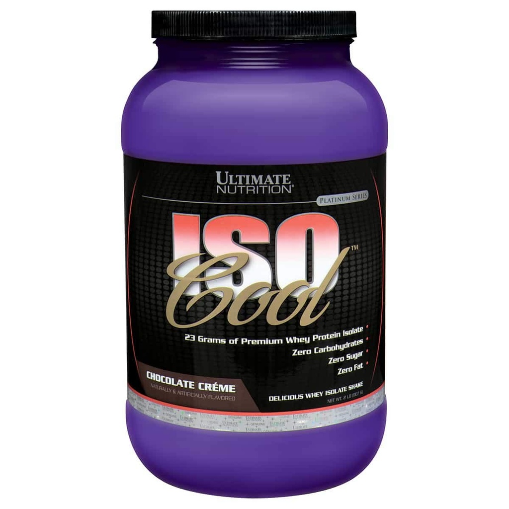 Ultimate Nutritie ISO Cool Whey Pulbere Proteina Izolata - Keto Friendly - Zahăr, Carb și Fat-Free - 23 Grams de proteine per servire, Ciocolata,2 Lire