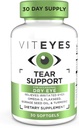 Viteyes Tear Support Eye Soothing Blend, Ocazional Second Eye Supplement, Fără picături de ochi, Relief de înroșire, Vitamina Eye, Sprijin de alergie pentru Itchy Eyes, Ulei de pește Omega-3, 30 Softgels