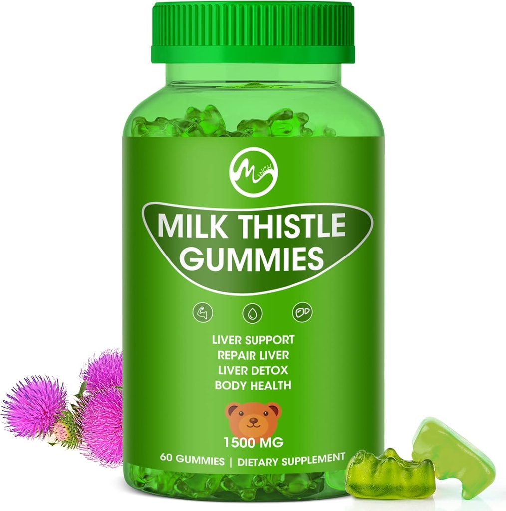 Gume de muls de muls, Gumă de curăţat ficat, suplimente de detoxifiere organică pentru bărbaţi şi femei - 60 gume (60 Count (Pachet de 1))