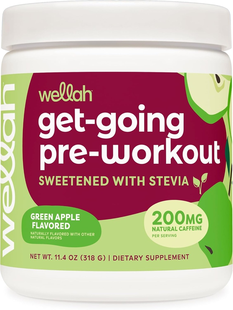 Wellah Get-Going înainte de antrenament băutură Mix (verde Apple aroma, 30 serviri)