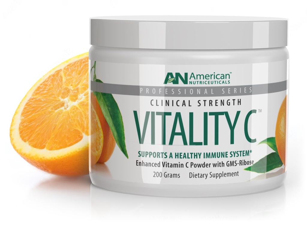 American Nutriceuticals - Vitamina C pulbere - Supliment pentru suport imunitar - Natural, fără zahăr - non-Acid - 4000 mg
