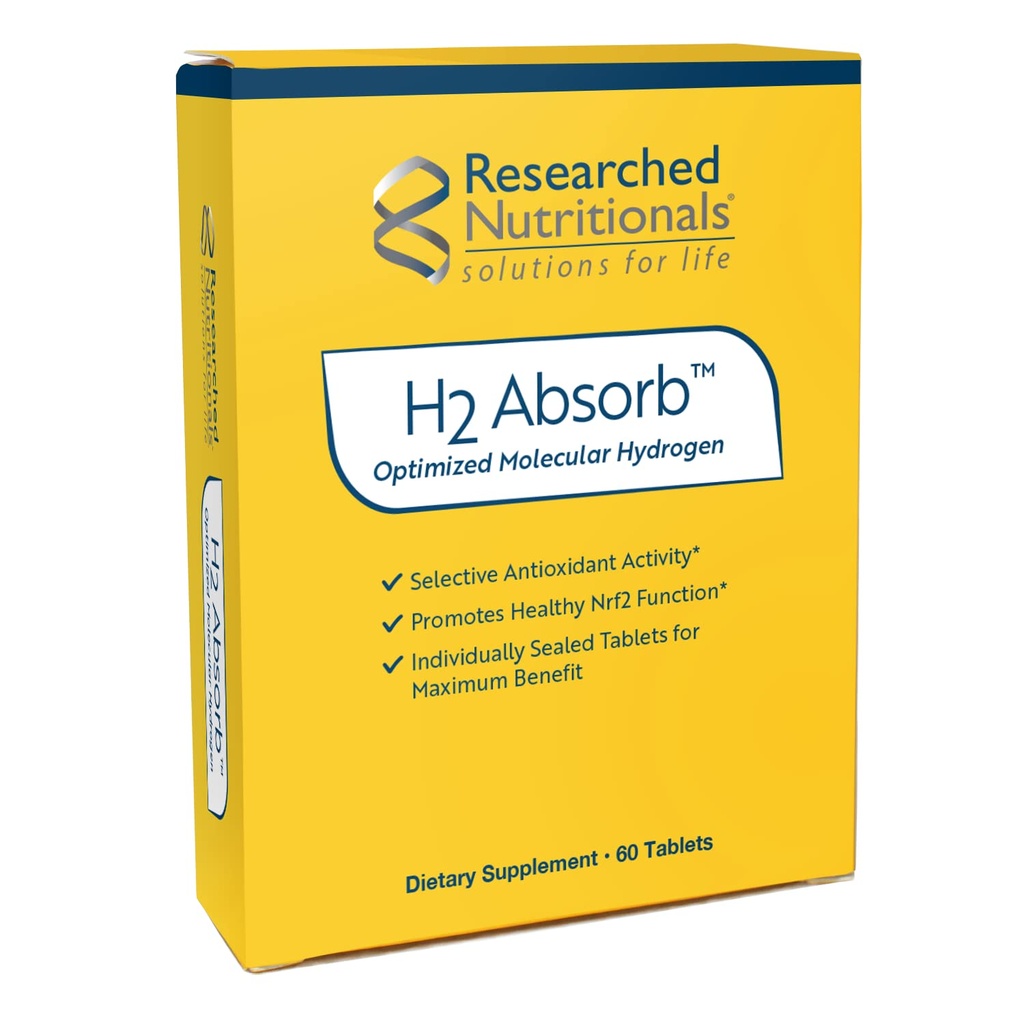 Nutriționale cercetate H2 Absorb tabletele de hidrogen molecular - apă hidrogenată instant și supliment antioxidant - întinerirea băuturii pentru a promova îmbătrânirea energetică și sănătoasă (60 comprimate)