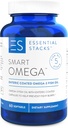 Essential Stacks Smart Omega 3 - Burpless Fish Oil - 1400mg EPA DHA Per Serving, Enteric Coated (60 capsule)