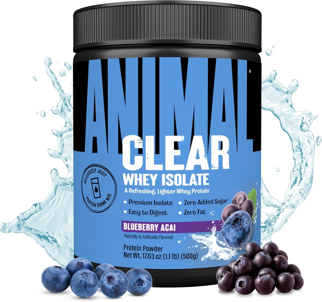 Clear Whey Izolate Proteine pulbere - Ușor de digest și amestec, 5g BCAA, Deliciously Juicy, Refreshing băutură oricând pentru bărbați și femei, Blueberry Acai 125g (5 Serviri)