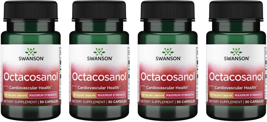 Swanson Maximal-Forngth Octacosanol 20 Milligrams 30 Capsule (4 ambalaj)