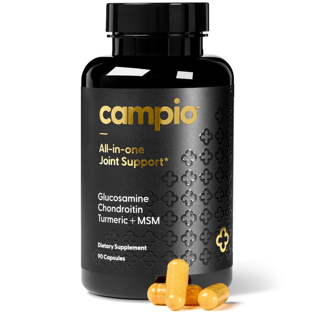 Glucosamină Chondriotin MSM All-in-Unu Supliment comun de suport Turmeric, Acid hialuronic, Boswellia, Root de ghimbir, Bambus, BioPerine, Pepper negru, sprijină sănătatea comună & Flexibilitate 90 Conte