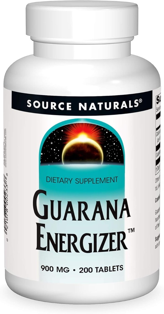 Source Naturals Guarana Energizer 900 mg Caffiene and Energy - 200 Tablets