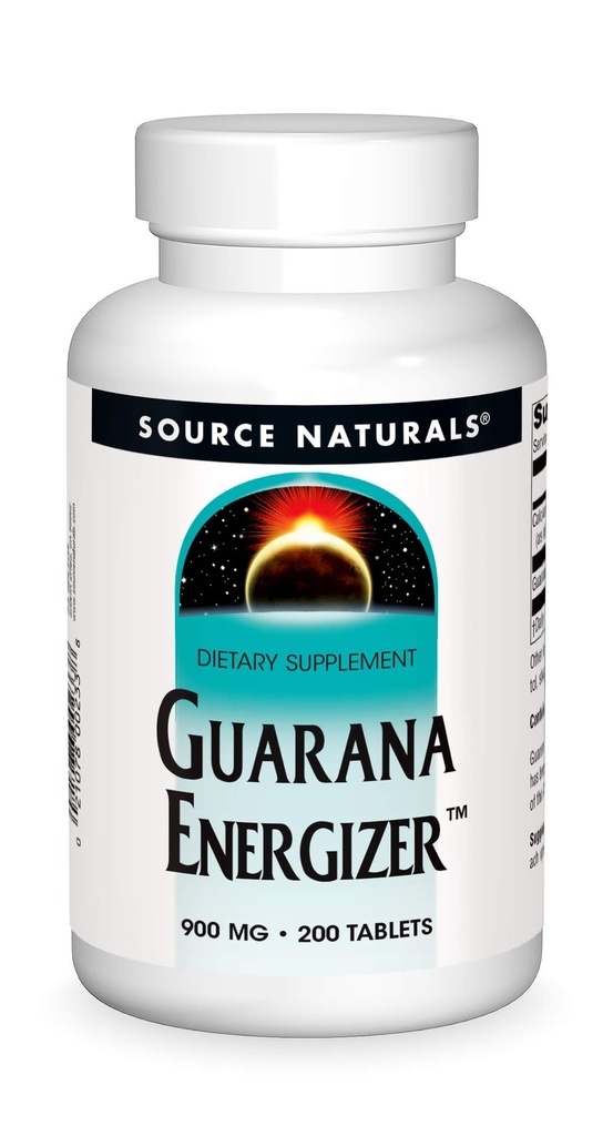 Sursa Naturals Guarana Energizer 900 mg Caffiene și energie - 200 comprimate