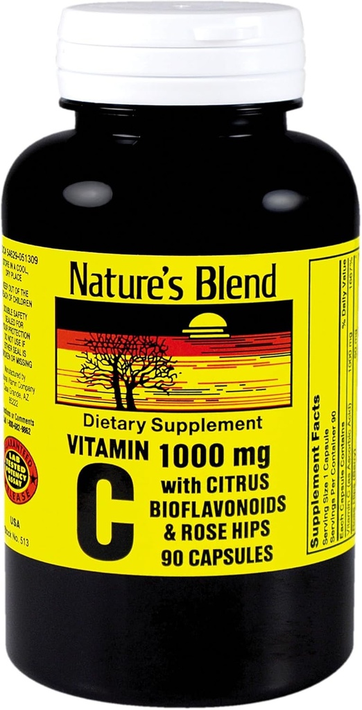 NAT B VIT C W/BIO&RH CP 1000MG 90 prin amestecul Naturii