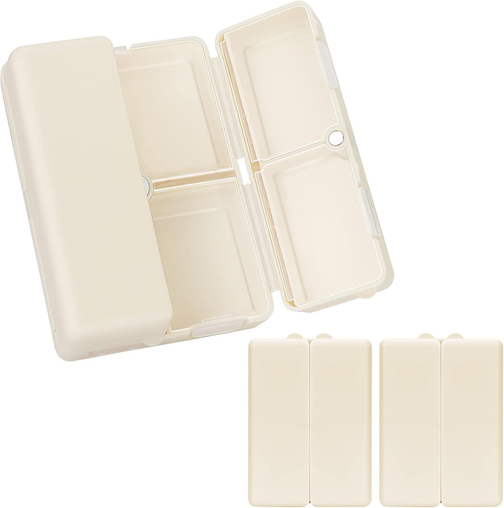 FYY Daily Pill Organizator,2 PC-uri 7 Compartimente Portable Pilula Case Travel Pill Organizator, [Folding Design] Cutie de pastile pentru Purse Pocket pentru a deține vitamine, ulei de ficat Cod, Suplimente și medicamente-Alb