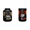 Animal 100% Whey Pulbere de proteine Vanilie 4lb Bundle Fury Pre Workout Pulbere Supliment Pepene verde 16.96oz