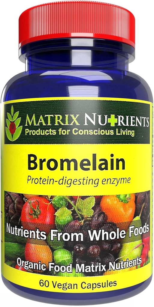 BROMELAIN - Enzyme 100% organic, organic, care conferă proteine! Îmbunătățește digestia - Capsule Vegane (60ct)
