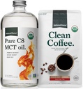 Natural Force Organic Ground Clean Coffee + Organic Pure C8 MCT Oil Bundle 