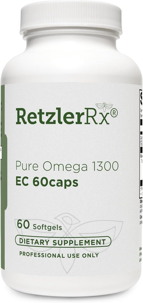 HormoneSynergy Omega 1300 CE ulei de pește Softgels - Omega de înaltă rezistență 3 Supliment cu absorbție îmbunătățită - IFOS verificat, acoperit enteric, 600mg EPA, 260mg DHA - 60 Conte