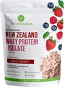 Ferme de coarne - 100% iarbă Fed Noua Zeelandă Izolat de proteine Whey, Aroma mixt Berry, 30 Serviri, 2 lbs - Delicious, Procesat la rece, Absorbed rapid, Keto Friendly, NO-Hormones, NO-GOMOs