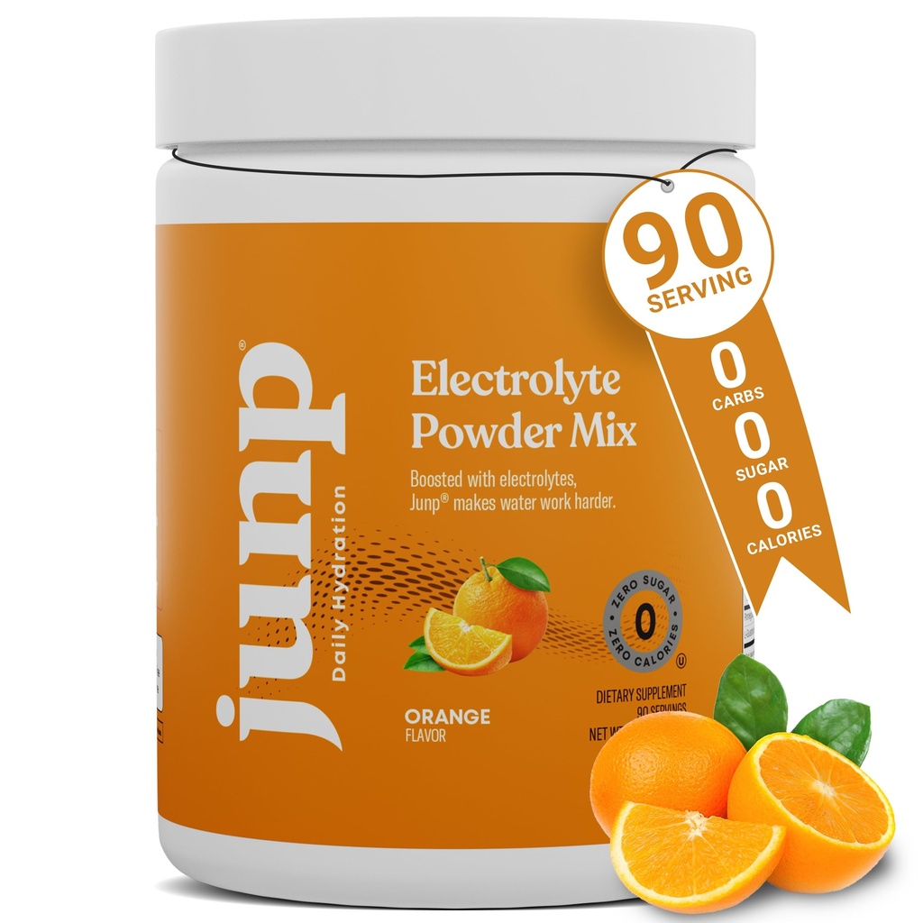 JUNP Electroliti Pulbere fără zahăr fără carbohidrati, dulce Citrus Tanger Orange Keto Electrolite Drink Mix, Potasiu & sare Hidratare pulbere Electroliti Zero Calorie Zahăr Electrolit pulbere gratuit, 90 Serviri