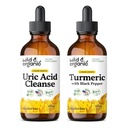 Acid uric sălbatic și organic Cleanse Tincture 4 fl oz și tinctură turmerică 4 fl oz