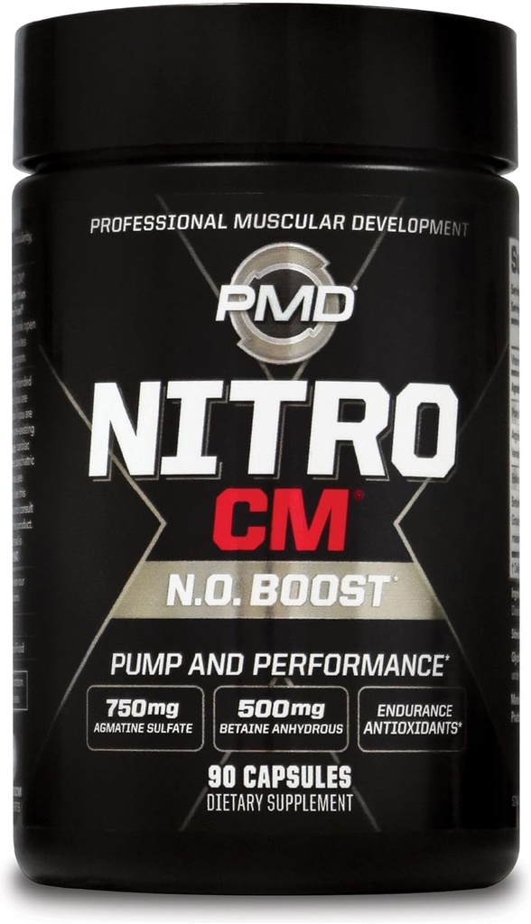 MPD Sport Nitro cm - Oxid de azot cu Agmatine Pre Antrenament Supliment - Muşchi de creştere Pre Antrenament cu L Arginine - Rezistenţă Bodybuilding- 90 capsule