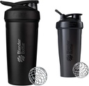 BlenderBottle Strada Shaker Cup Izolat din oțel inoxidabil sticla de apă cu whisk sârmă, 24-Ounce, negru & clasic Shaker sticla Perfect pentru Shake-uri de proteine și antrenament pre, 28-Ounce, negru