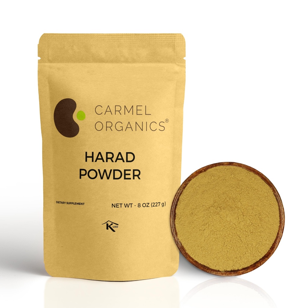 CARMEL ORGANICS Harad/Haritaki Fruit Powder 8 Ounce sau 0.5 Lb/227 Grams (Pachetul de 1) 