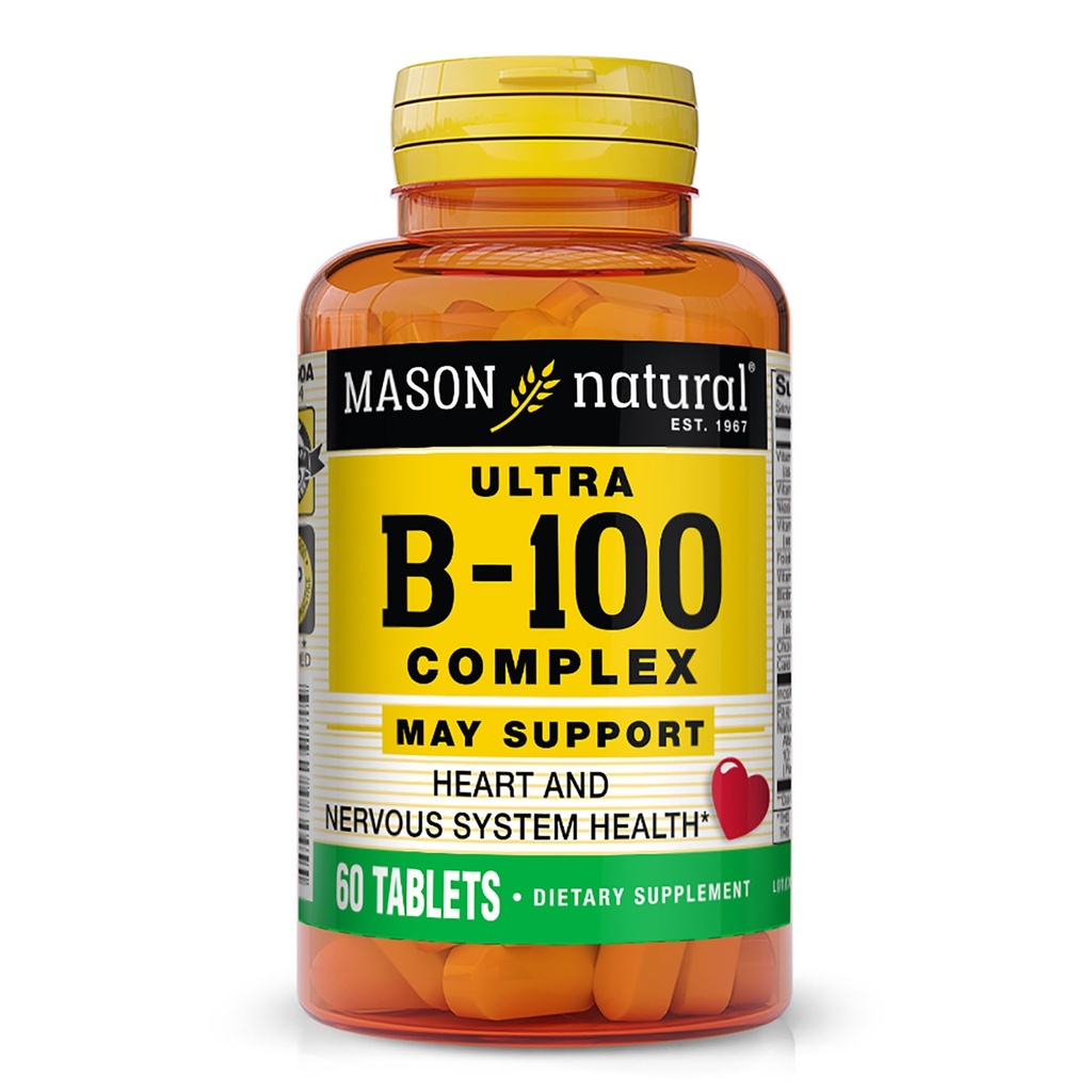 MASON NATURAL Ultra B,100 Complex, 100,Day Supply, pentru suport imun normal şi energie metabolice