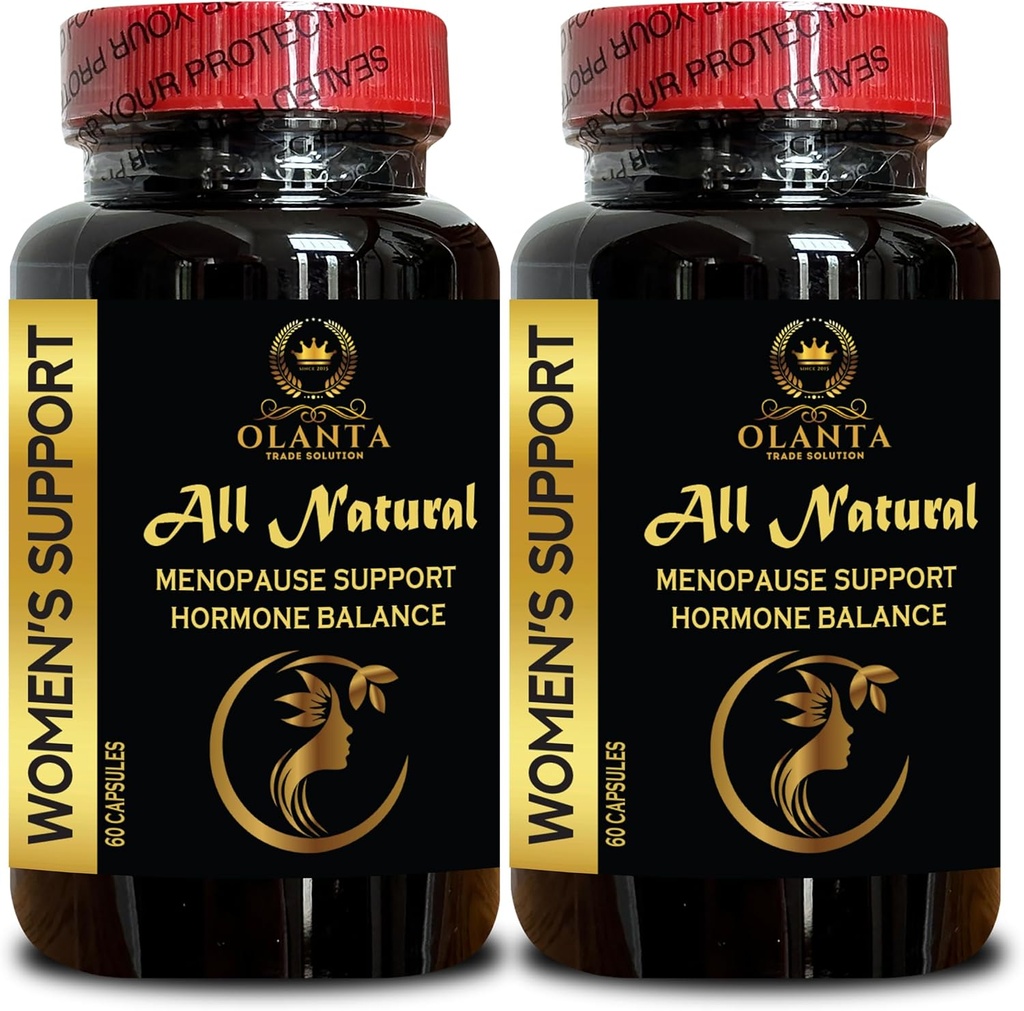 MENOPAUSE SUPLEMENT - Menopauza pura Suplimente pentru femei, Black Cohosh pentru Menopauza Flashuri fierbinti, Menopauza vegetala Usor pentru femei pentru transpiratii de noapte - 2 Sticle 120 Capsule