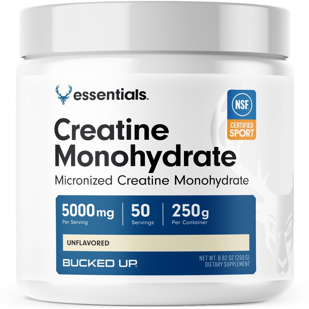 Creatină pură Micronited Monohidrat pentru femei și bărbați - Ușor de amestecat și nearomatizat - 5G per servire - 50 Serviri - 250 Grams per container
