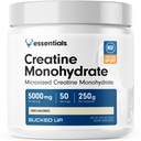 Creatină pură Micronited Monohidrat pentru femei și bărbați - Ușor de amestecat și nearomatizat - 5G per servire - 50 Serviri - 250 Grams per container