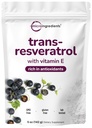 Pur Trans-Resveratrol pulbere cu vitamina E, 5 Ounce, 2 în 1 Formula, Micronizat pulbere pentru o mai bună absorbție, Premium Resveratrol Supliment, Super Antioxidant