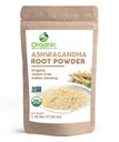 Pudră organică de rădăcină Ashwagandha - 1.10 lbs (17.64 oz) 