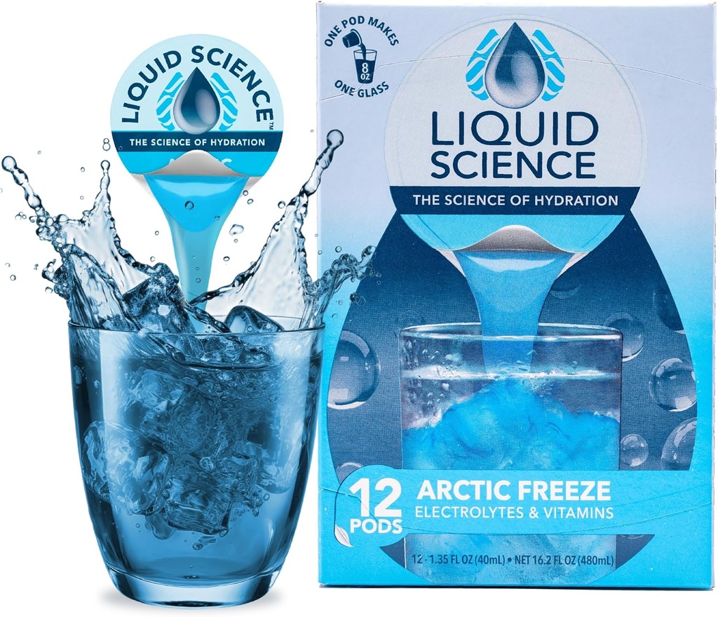 Java House Liquid Science Arctic Freeze Single Serve Poduri de hidratare - Peel and Pour - Cool Blue Raspberry Hidratare - Pachet de 12